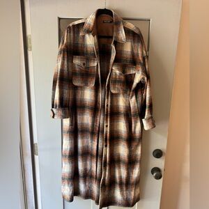 Nasty Gal Flannel Duster